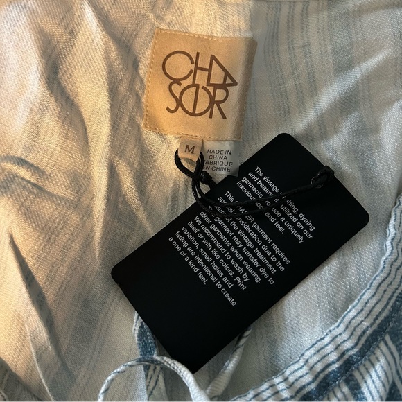 Chaser Set Linen Tank Top with Drawstring Pants Size Medium Blue/White. NWT - Picture 8 of 12